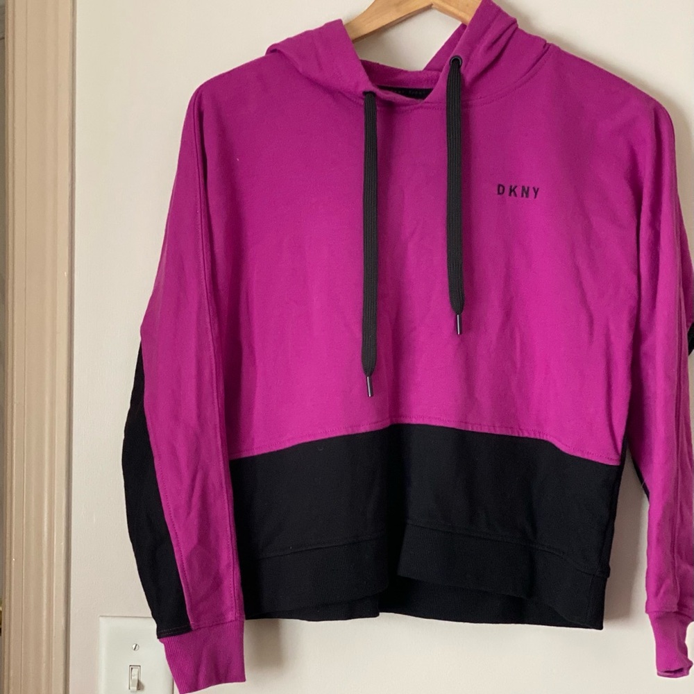 DKNY Pink and Black Hoodie Sweater - Picture 6 of 6